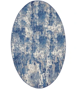 Nourison Home Grafix GRF38 Navy Blue 8 ft. Round Area Rug
