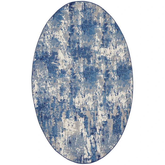 Nourison Grafix Navy Blue GRF38 8 ft. Round Rug