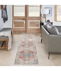 Nourison Home Astra Machine Washable ASW11 Grey Multicolor 2 ft. 2 in. X 8 ft. Area Rug