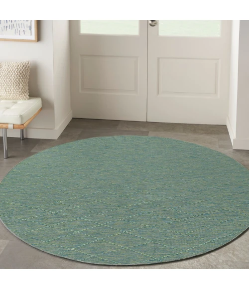 Nourison Washable Solutions Blue/Green WSL01 8 ft. X Round Rug