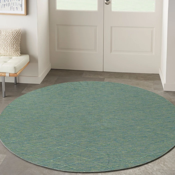 Nourison Washable Solutions Blue/Green WSL01 8 ft. X Round Rug