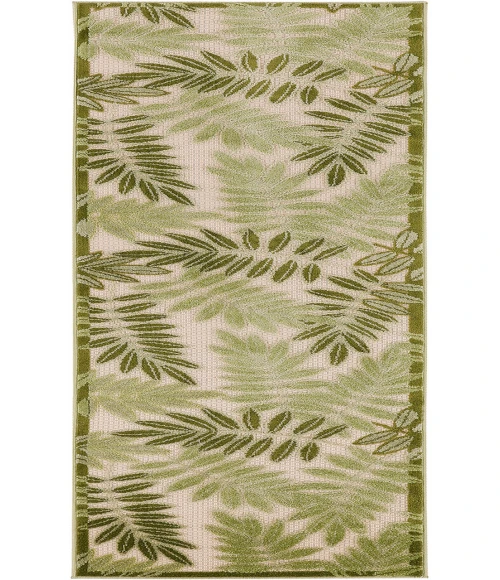 Nourison Aloha Ivory Green ALH18 2 ft. X 6 ft. Rectangle Rug