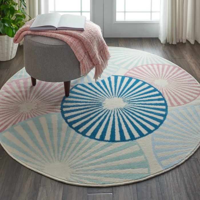 Nourison Grafix Round Area Rug GRF20-Ivory/Multi