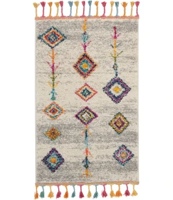 Nourison Nomad Cream Grey NMD04 2ft.2in. x 4ft. Rect. Rug