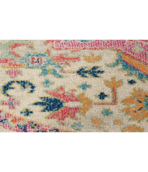 Nourison Passion Ivory Pink PSN25 2 ft. 2 in. X 12 ft. Rectangle Rug