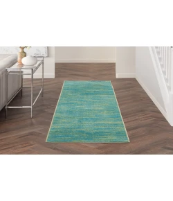 Nourison Home Nourison Essentials NRE01 Blue Green 2 ft. 2 in. X 16 ft. Area Rug
