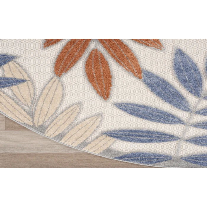 Nourison Aloha Blue Mocha ALH18 7’10” Round Rug