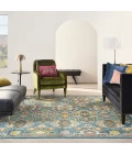 Nourison Allur Area Rug ALR03-Turquoise Ivory