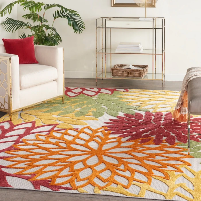 Nourison Aloha Area Rug ALH05-Red Multi Colored
