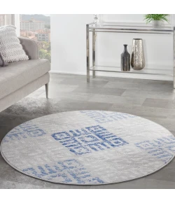 Nourison Home Whimsicle WHS18 Grey Blue 5 ft. Round Area Rug