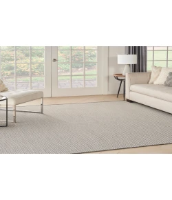 Nourison Home Courtyard COU01 Ivory Charcoal 8 ft. Square Area Rug