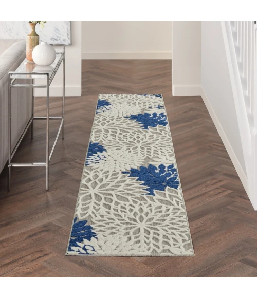 Nourison Aloha Runner Area Rug ALH05-Ivory/Navy