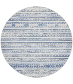 Nourison Home Whimsicle WHS16 Ivory Blue 5 ft. Round Area Rug