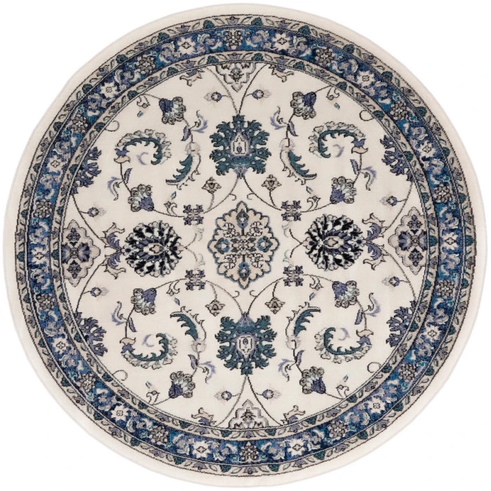Nourison Home Nourison Essentials Ivory Blue NRE05 8 ft. Round Rug