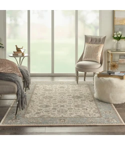 Nourison Home Living Treasures LI16 Ivory Aqua 3 ft. 6 in. X 5 ft. 6 in. Area Rug