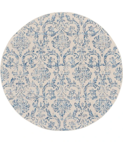 Nourison Jubilant Round Area Rug JUB09-Ivory Blue
