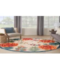 Nourison Aloha Ivory Multicolor ALH32 5 ft. 3 in. Round Rug