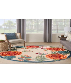 Nourison Home Aloha ALH32 Ivory Multicolor 5 ft. 3 in. Round Area Rug