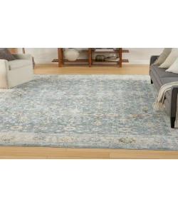 Nourison Home Astra Machine Washable ASW16 Teal Beige 7 ft. 10 in. X 10 ft. Area Rug