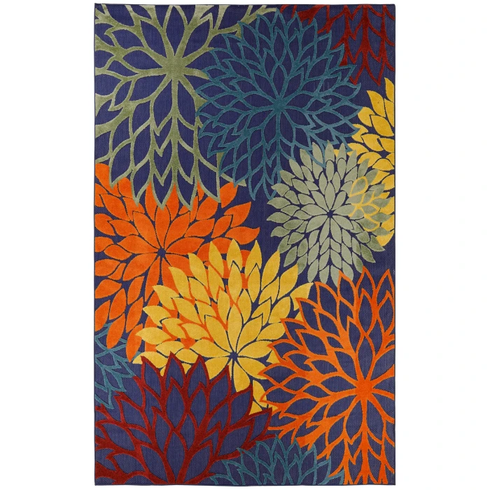 Nourison Aloha Navy Multicolor ALH05 9 ft. X 12 ft. Rectangle Rug