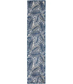 Nourison Home Aloha ALH18 Ivory/Navy 2 ft. 3 in. X 12 ft. Area Rug