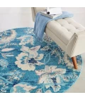 Nourison Tranquil Round Area Rug TRA02-Turquoise