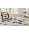 Nourison Aloha Blue Grey ALH33 5 ft. 3 in. Round Rug