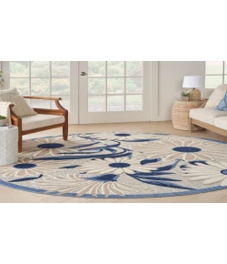 Nourison Home Aloha ALH33 Blue Grey 5 ft. 3 in. Round Area Rug