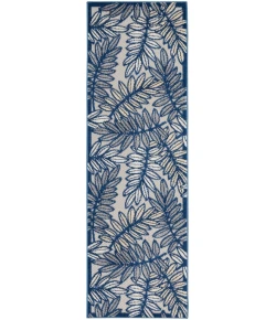 Nourison Home Aloha ALH18 Ivory/Navy 2 ft. X 6 ft. Area Rug