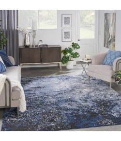 Nourison Home Passion PSN10 Light Blue Black 8 ft. X 10 ft. Area Rug