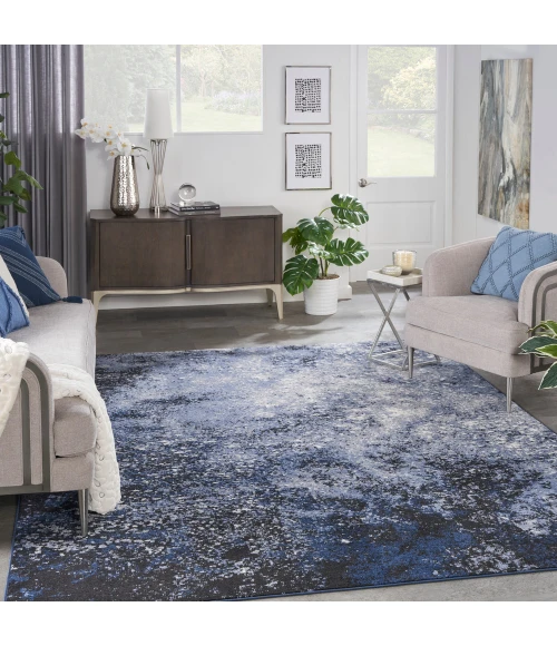 Nourison Passion Area Rug PSN10 Light Blue Black