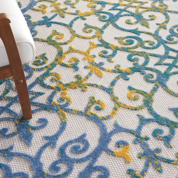 Nourison Aloha Indoor/Outdoor Area Rug ALH21-Ivory Blue