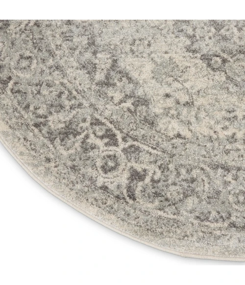 Nourison Tranquil Round Area Rug TRA05-Ivory/Grey