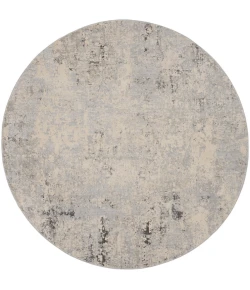 Nourison Home Rustic Textures RUS07 Grey Beige 5 ft. 3 in. Round Area Rug