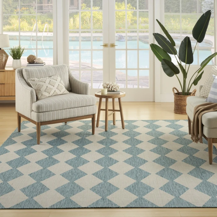 Nourison Positano Aqua POS04 12ft. x 15ft. Rect. Rug