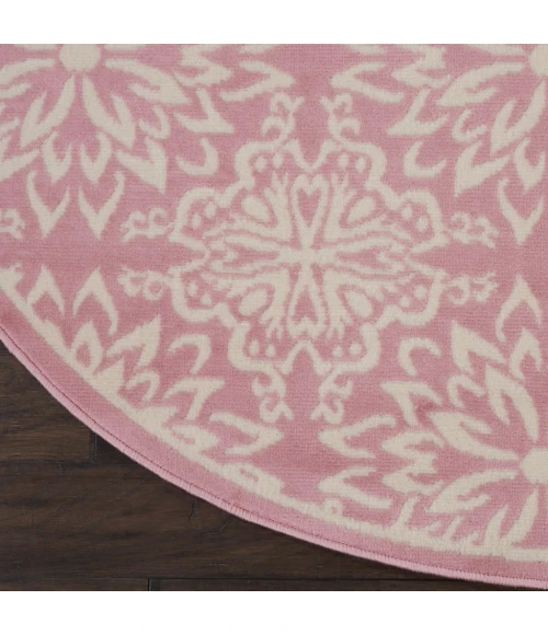 Nourison Jubilant Round Area Rug JUB06-Ivory/Pink