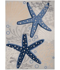 Nourison Home Aloha ALH24 Blue Grey 9 ft. 6 in. X 13 ft. Area Rug