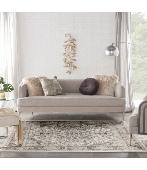 Nourison Quarry Ivory Grey QUA05 8 ft. X Square Rug