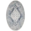 Nourison Home Astra Machine Washable ASW11 Blue Ivory 7 ft. 10 in. Round Area Rug