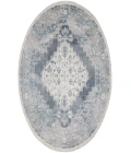 Nourison Astra Machine Washable Blue Ivory ASW11 7 ft. 10 in. Round Rug