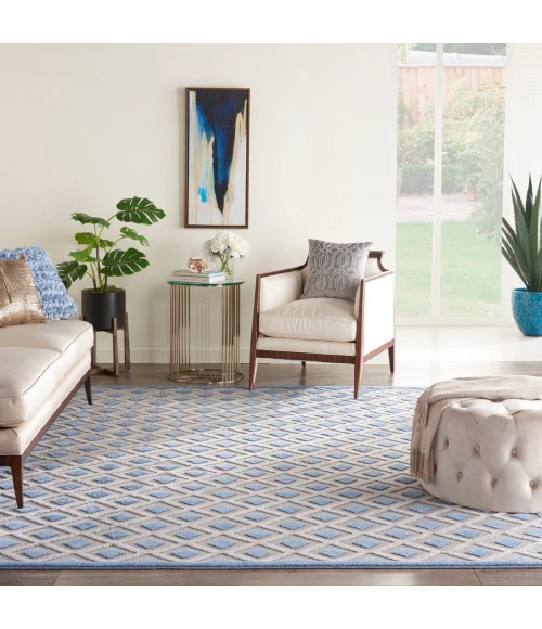Nourison Aloha Area Rug ALH26 Blue/Grey 12' x 15'
