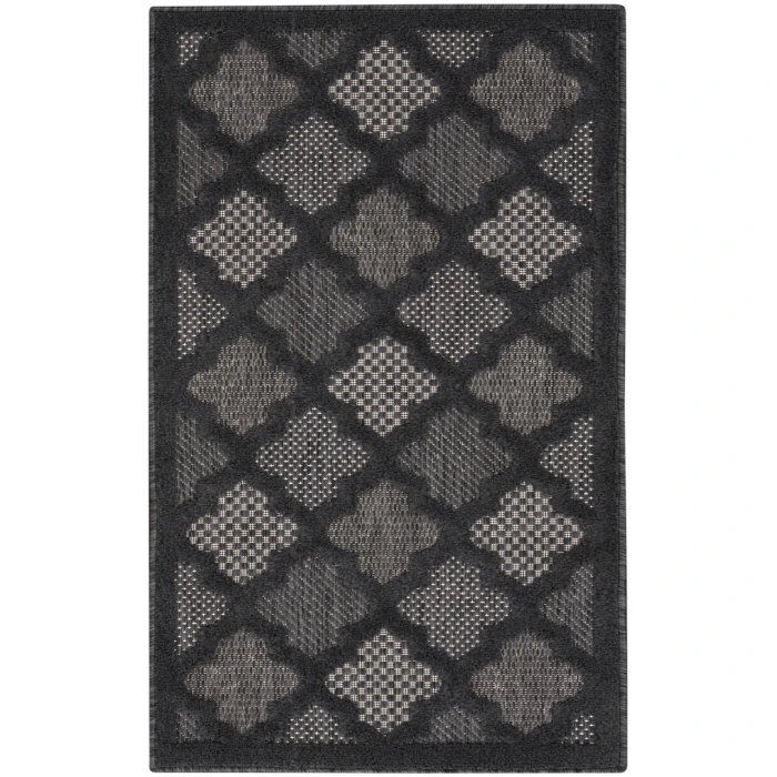 Nourison Easy Care Charcoal Black NES01 3 ft. X 5 ft. Rectangle Rug