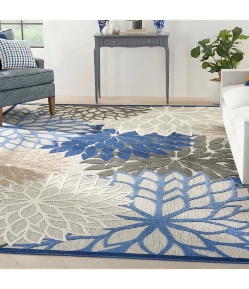 Nourison Aloha Area Rug ALH05 Blue/Multicolor 9' x 12'