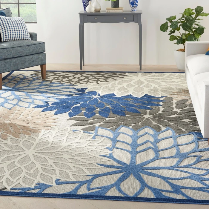 Nourison Aloha Area Rug ALH05 Blue/Multicolor 9' x 12'