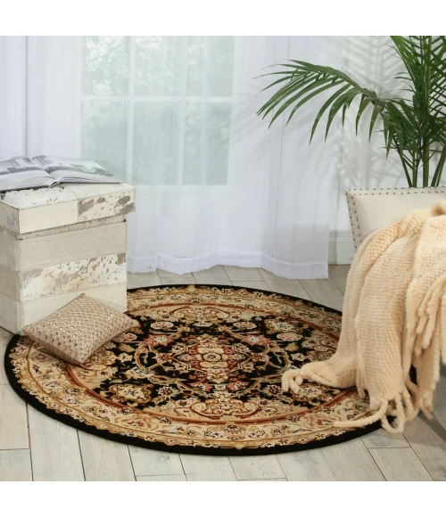 Nourison 2000 Round Area Rug 2028-Black