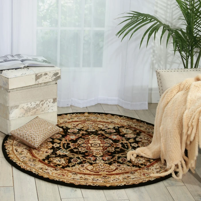 Nourison 2000 Round Area Rug 2028-Black