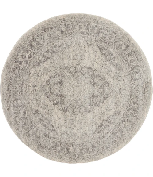 Nourison Tranquil Round Area Rug TRA05-Ivory/Grey