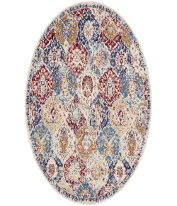Nourison Home Grafix GRF31 Blue Multicolor 4 ft. Round Area Rug