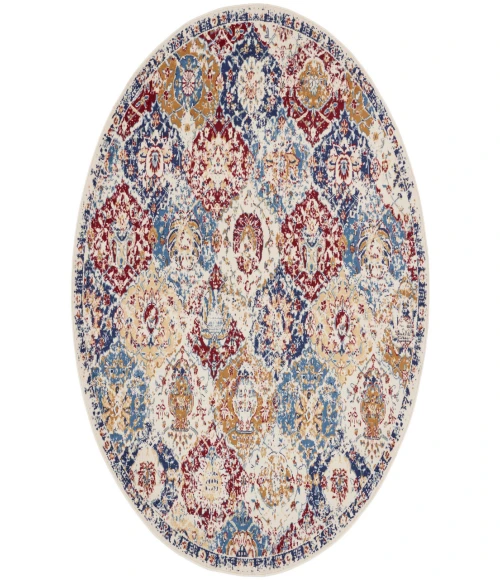 Nourison Grafix Blue Multicolor GRF31 4 ft. Round Rug
