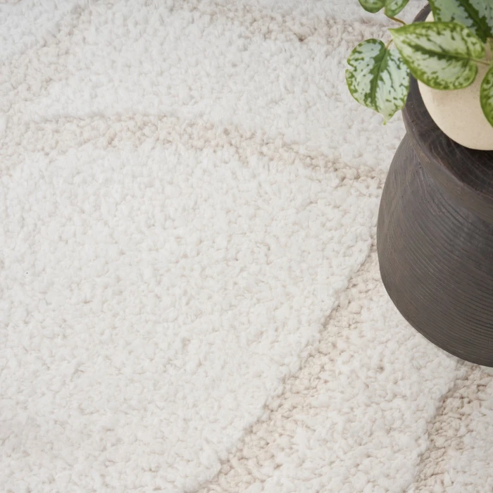 Nourison Modern Shag Ivory Beige MMD03 5 ft. X 7 ft. Rect. Rug